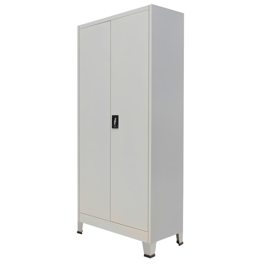 vidaXL Office Cabinet File Cabinet Filing Cabinet with 2 Doors Steel Gray